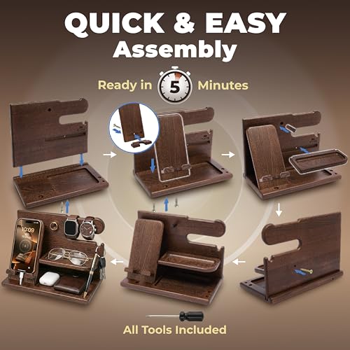 Wood Phone Docking Station for Men