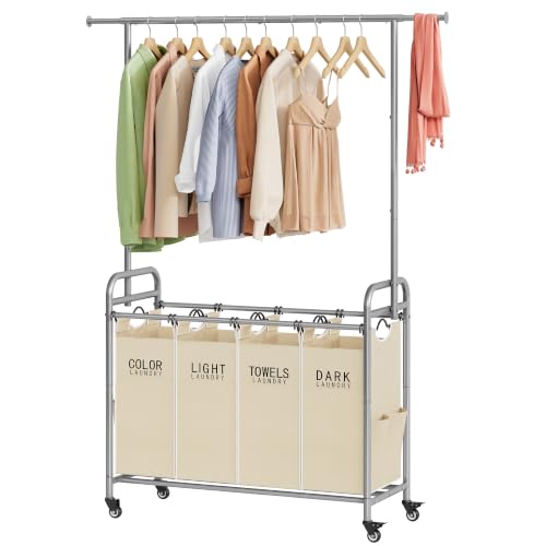 Laundry Sorter with Hanging Bar