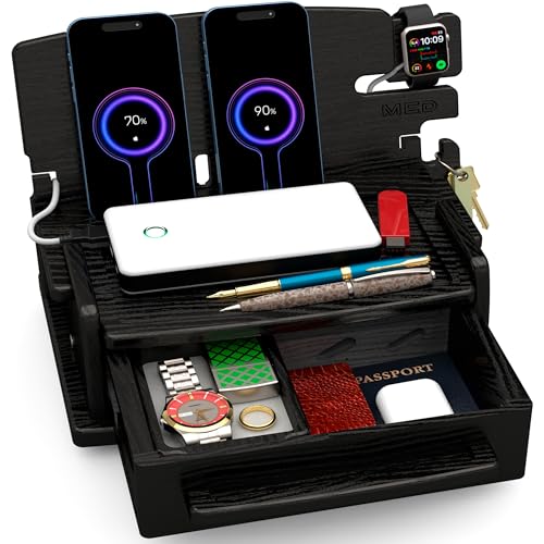 Wood Phone Docking Station with Drawer