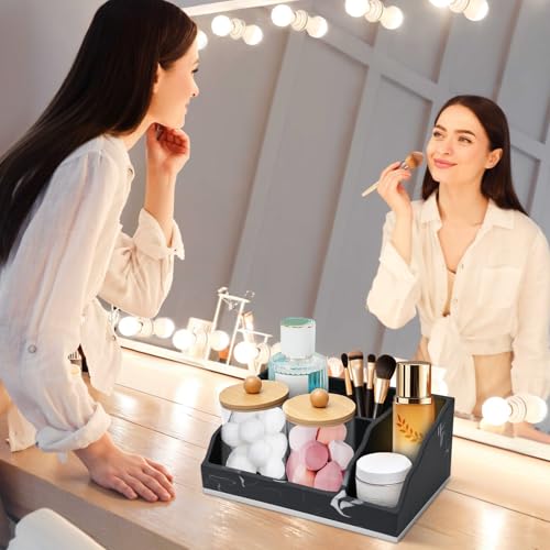 Bathroom Organizer Countertop White Marble Toothbrush Holders