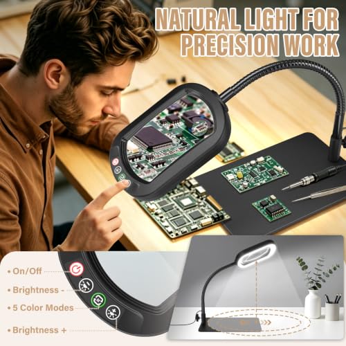 Rectangle Magnifying Glass with Light and Stand