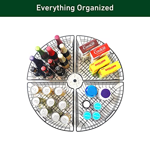 Lazy Susan Wire Storage Organizer Basket with Handle