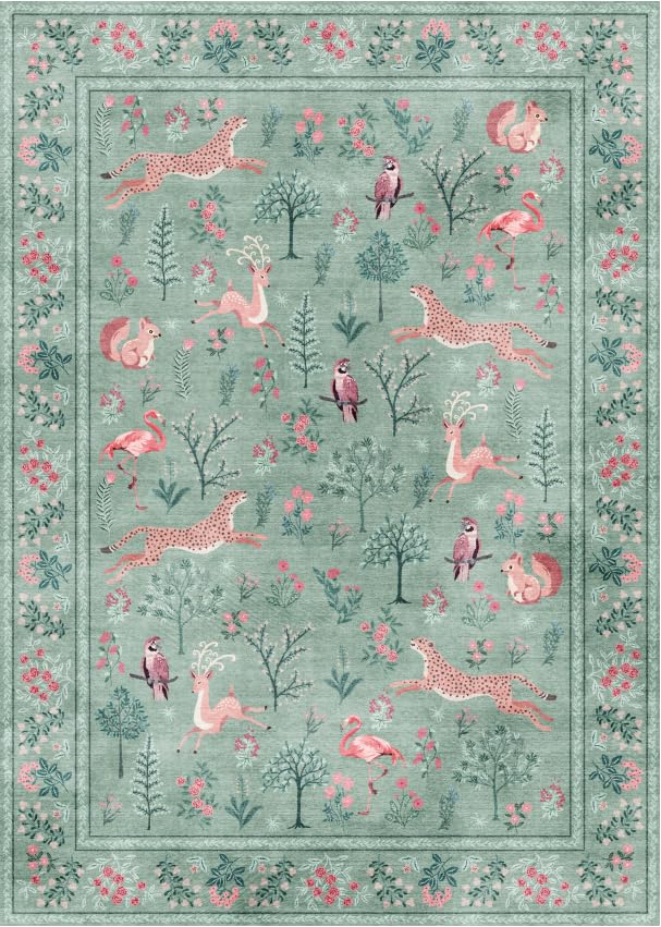 Floral Rug Black