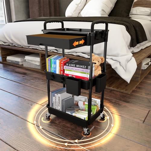 3 Tier Rolling Cart with Drawer