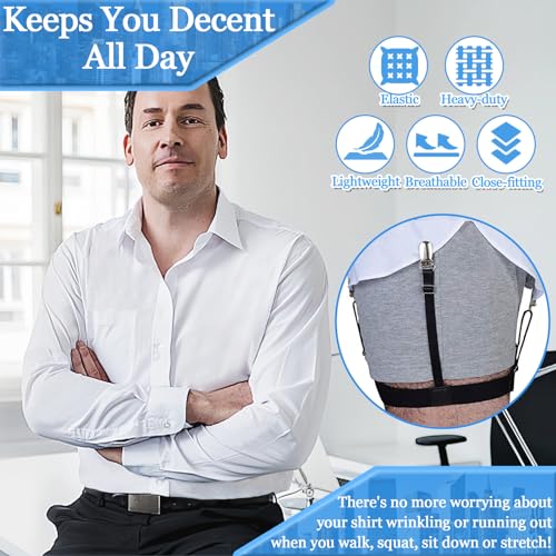 Mens Shirt Stays Adjustable Elastic Shirts Tucker Shirt Garter for Men Police Keep Shirt Tucked