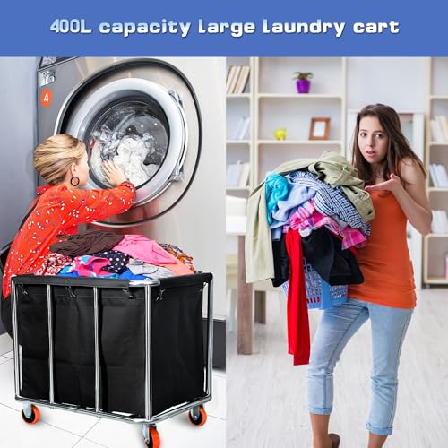 Commercial Laundry Cart with Wheels