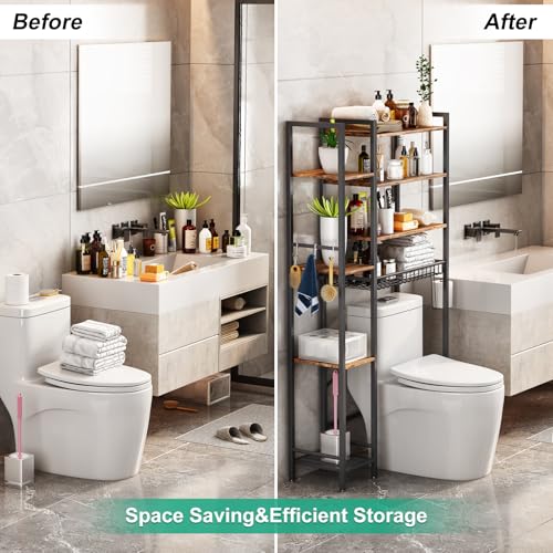 Over The Toilet Storage Rack with Extra Side Shelves