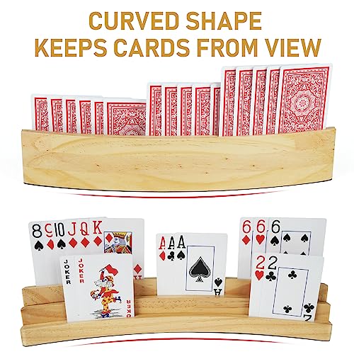 Curved Wooden Playing Card Holders