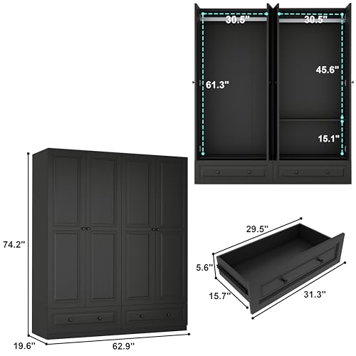 Armoire Wardrobe Closet with Drawers