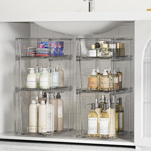 Easily Assemble Clear Storage Dawers Set