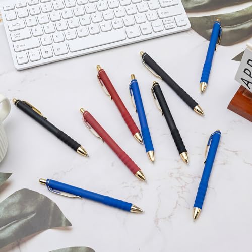 Ballpoint Pens Black Medium Point 1mm Pen with Super Soft Grip Ball Point Pen for Men Women Retractable Pens