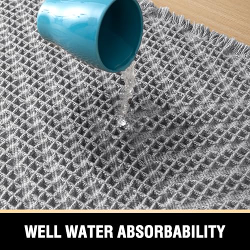 Waffle Bath Mat Super Absorbent Boho Bath Mat Non Slip Bath Rugs for Bathroom Floor Machine Washable Dry Fast Bathroom Rugs with Tassels