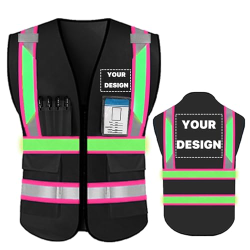 High Reflective Visibility Safety Vest Custom Your Logo Safety Workwear with Reflective Strips and Pockets