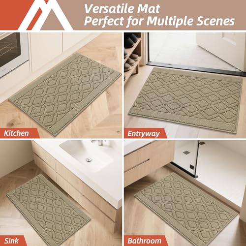 48x20 Inch 30X20 Inch Kitchen Rug Mats Made of 100% Polypropylene 2 Pieces Soft Kitchen Mat Specialized in Anti Slippery and Machine Washable