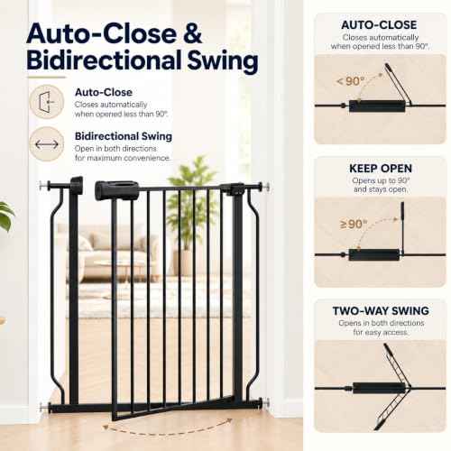 Extra Wide Auto Closing Baby Safety Gate for Stairs & Doorways