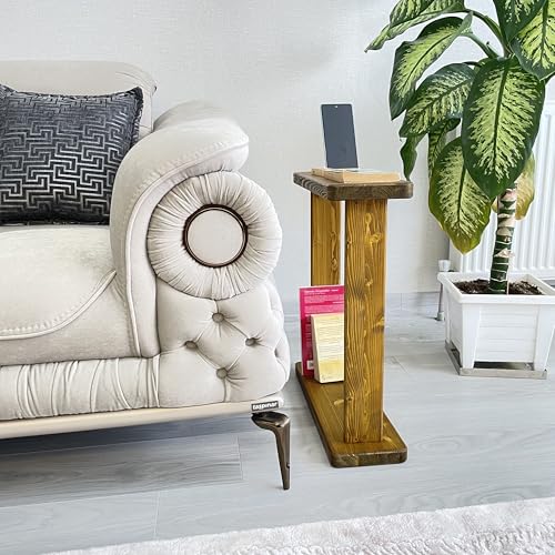 Very Narrow 7 inch Wide Side Table for Small Apartment Between Chairs
