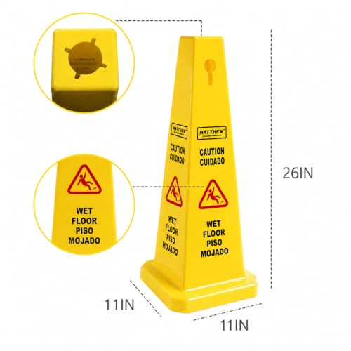 MATTHEW CLEANING Industrial Wet Floor Sign 3 Pack 2