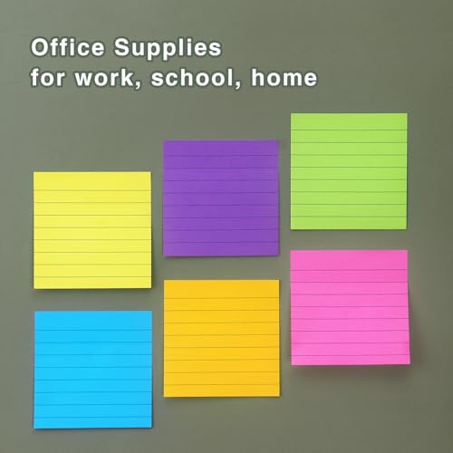 Sticky Notes with Lines Lined Sticky Notes Bright Multi Colors