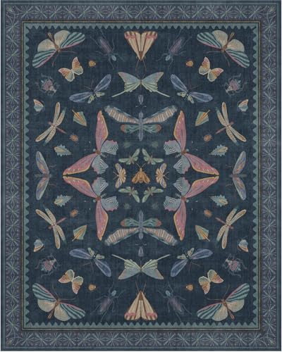 Washable Boho Insect Rug for Entryway