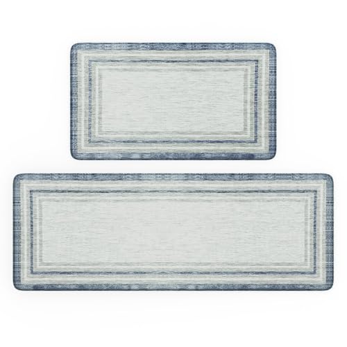 KIMDOE Boho Kitchen Rugs and Mats 2PCS Cushioned Anti Fatigue Kitchen Mat Non