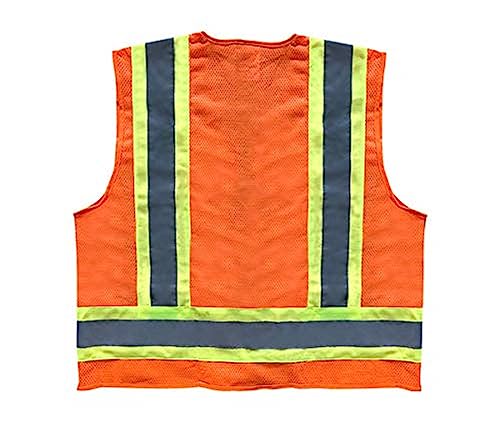 Premium High Visibility Surveyor Vest Solid Front Mesh Back