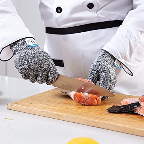 3 Pairs Cut Resistant Gloves Food Grade Level 5 Protection
