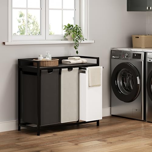Laundry Hampers with Shelf and Pull