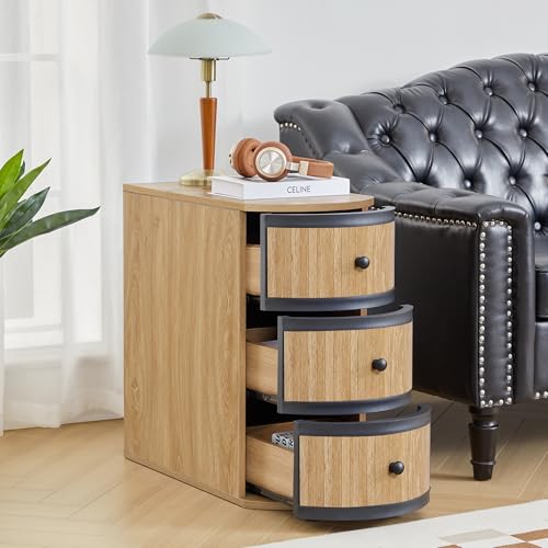 End Table with Charging Station for Couch