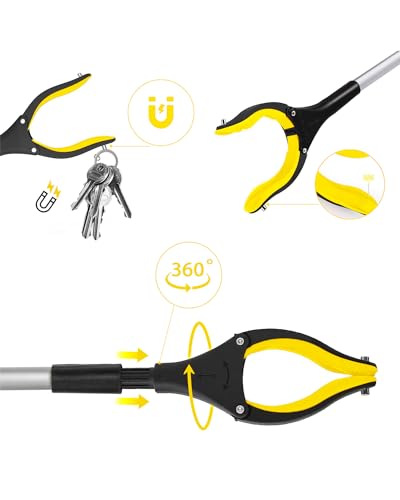 38" Extra Long Grabber Tool with 360°Rotating Anti