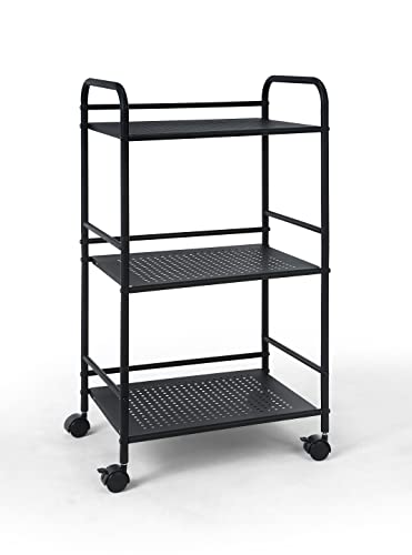 Minimalist Style 3 Tier Utility Rolling Shelf Cart