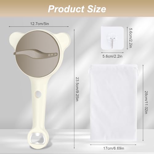 4-in-1 Jar Opener for Seniors Adjustable Stainless Steel Lid Opener with Extended Ergonomic Handle, Includes Hook & storage bag, Can Opener for Arthritis and Weak Hands