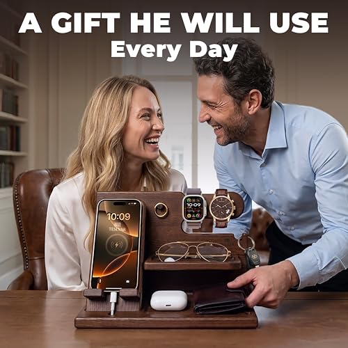 Wood Phone Docking Station for Men