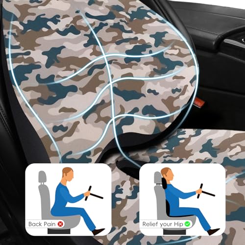 Ergonomic Car Seat Cushion with Comfort Memory Foam Neck Pillow