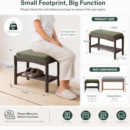 Solid Wood Shoe Bench