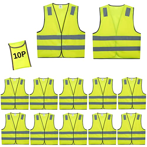 Safety Vests 10 Bulk Pack
