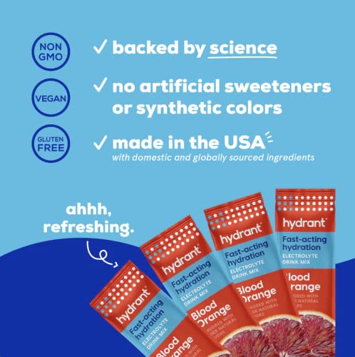 Hydrate Individual Hydration Electrolyte Powder Stick Packets with No Artificial Sweeteners
