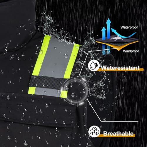 Safety Vest High Visibility Reflective Fleece Winter Vest for Men with Pockets Hi Vis Construction Work Vest