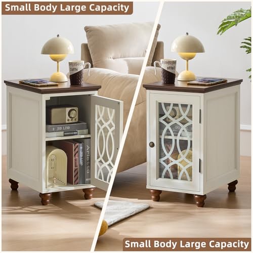 Narrow Side Table with Charging Station