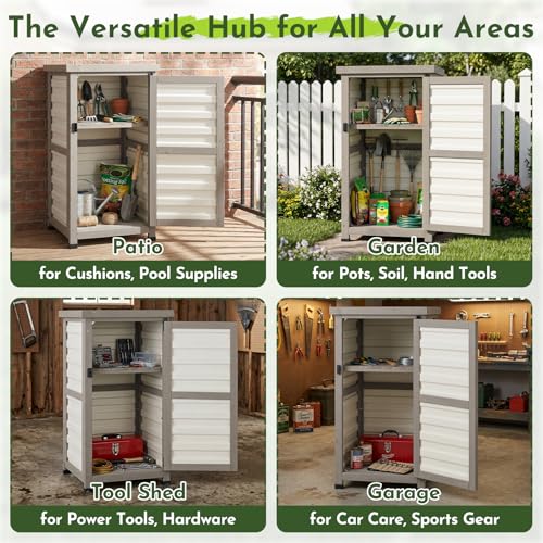 Wood Outdoor Storage Cabinet Weatherproof