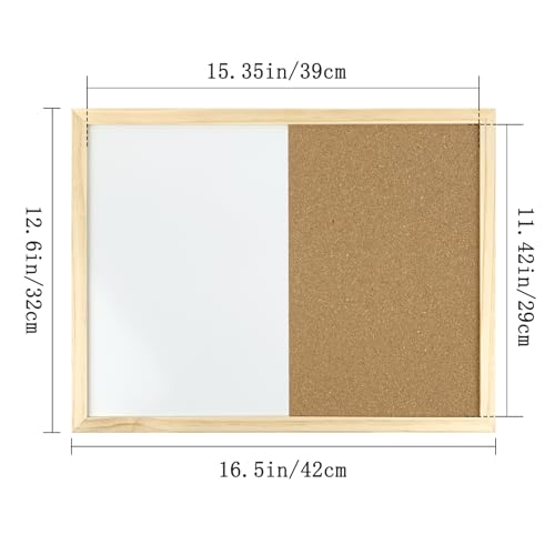 GDMINLO 16.5 x12.6 Inches Dry Erase Cork Bulletin Combination Board