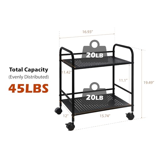 Minimalist Style Utility Rolling Shelf Cart