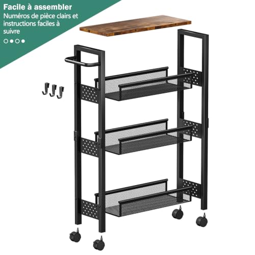 Utility Slim Storage Cart with Wheels