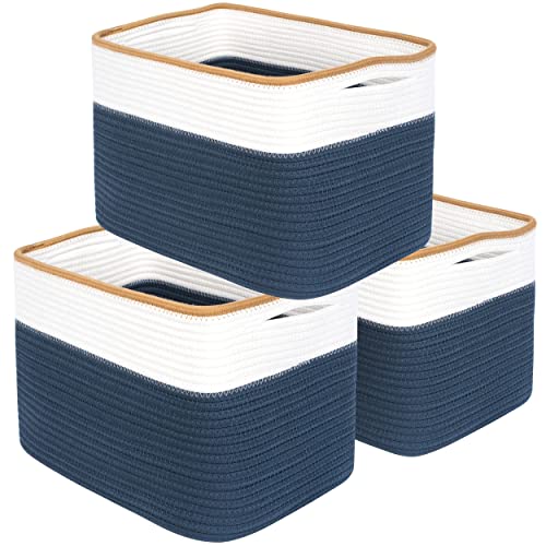 3 Pack Cotton Rope Shelf Storage Baskets