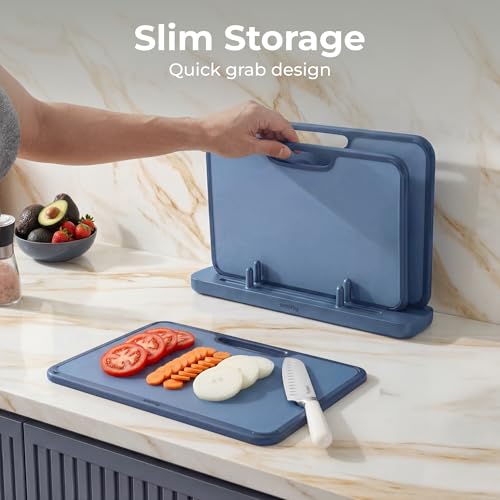 Plastic Cutting Board Set with Holder