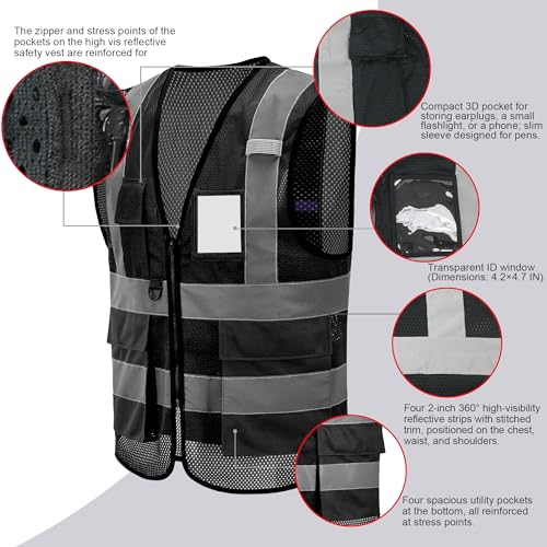 High Vis Safety Vest Reflective Strips
