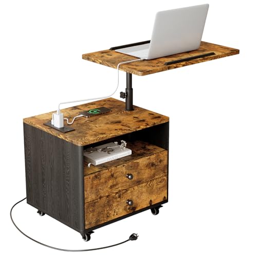 Bedroom Nightstand with Charging Station