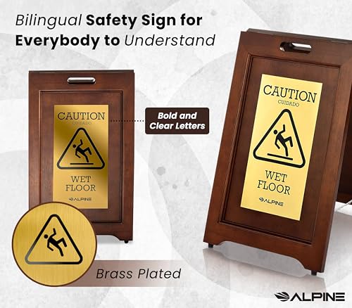 Wooden Caution Wet Floor Sign Slippery A