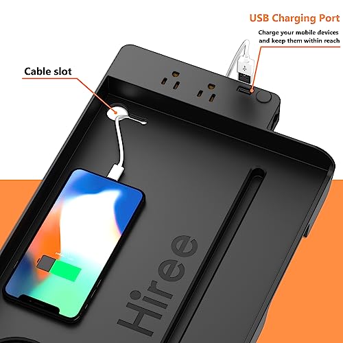 Bedside Shelf for Dorm Bunk Bed with USB Charging Port and AC Outlets
