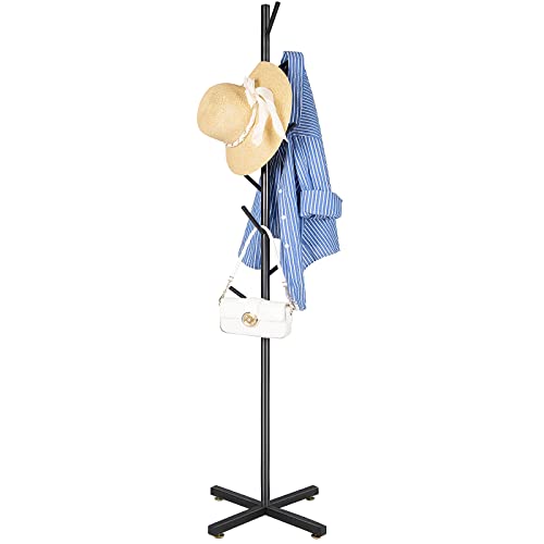 Metal Coat Rack Freestanding with 8 Hooks for Entryway