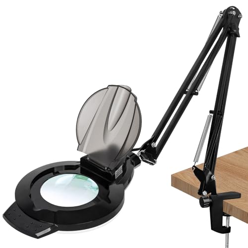 2200 Lumens Magnifying Glass with Light Stand and Clamp